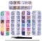 6400pcs Nail Art Rhinestones, Nail Crystal Gems Nail Diamonds, Gold Silver Nail Studs Colorful Nail Sequins & Rhinestones for Nails Kit with Tweezers and Wax Pen for Nail Art Supplies Accessories