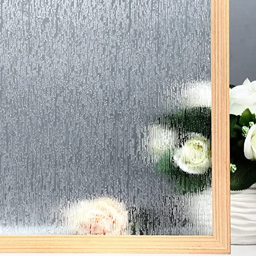 VELIMAX Static Cling Rain Glass Window Film Removable Rain Decorative Window Film Privacy Window Sticker Anti-UV Heat Control No Glue (45 x 200cm)