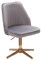 FineBuy Schreibtischstuhl Samt Design Drehstuhl mit Lehne, Schalenstuhl 120 kg Höhenverstellbar, Arbeitsstuhl ohne Rollen, Stuhl Schreibtisch Home-Office Drehbar