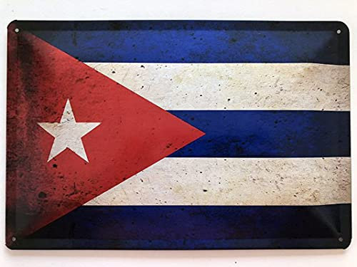 Metall Schild 20x30cm Kuba Cuba Flagge Fahne Retro Vintage Blechschild
