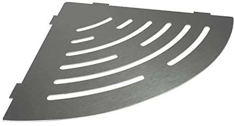 Fuchs Design Duschablage Edelstahl gebürstet 1mm Dekor STRIPE nachträglicher Einbau Halbrund, 200mm x 200mm
