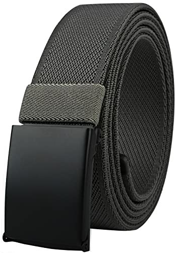 Drizzte Männer Gürtel Größen Komfortabel Elastischer Stretchgürtel Stoffgürtel Grau Herrengürtel 130cm