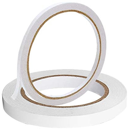 iJiZuo Nastro Autoadesivo 2 Rolls Biadesivo per Cucito, Nastro Adesivo A Strappo, Multifunzione Nastro Biadesivo, 5 mm x 20m + 8 mm x 20m, per Zanzariere, Finestre, Cornici per Foto, Tappetini Auto