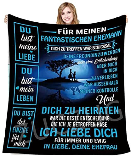 Personalisierte Nachricht Geschenke an Meinen Ehemann von Frau Decke, Super Weiche Brief Kuscheldecke Plüsch Flanelldecke sofadecke Mikrofaser Wohndecke Warme Couch Decken Geburtstag,Weihnachten