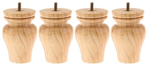 Set mit 4 Möbelfüßen aus Holz für Sofa, Beine, Couch, Stuhl, Bett, Ottomane, Schrank, Vase