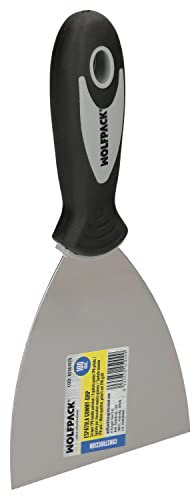 WOLFPACK LINEA PROFESIONAL Espatula Mango Gummy Grip Hoja 100 mm. Espatula Yeso, Espatula Pintor, Espatula Masillas, Espatula Pladur, etc.