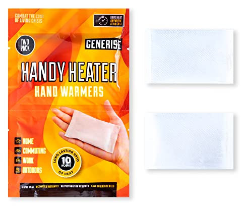 Hand Warmers Disposable Generise Hand Warmer TWO PACK (1 Pair) - Long Lasting Constant Heat Perfect for Cold Weather - Up to 10 Hours of Heat