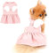 PADEFUL Hund Kleider Geschirr und Leine, Set Engelflügel, Sommerkleid für kleine Haustiere, Mädchen, Hundebekleidung, Katzen, Kleidung, weich, bequem, Welpen-Kostüm, Rosa, XS