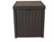 Boîte de rangement carrée intérieure/extérieure de 51 gallons, boîte de rangement en plastique étanche, design aspect bois for meubles de terrasse, outils de jardin et jouets de piscine, banquette de