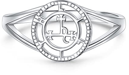 Sigil of Lilith Statement-Ring S925 Sterling Silber Sigil of Lilith Statement-Ring Geschenke für Frauen Männer Größe 57