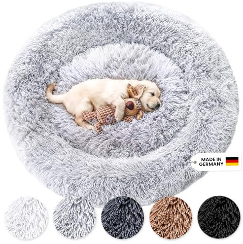 Wahre Tierliebe Hundebett Fluffy Wolke - Das Original, mit waschbarem Bezug Hundekissen, Hundekorb, Flauschiges Hundebett für große, mittelgroße & kleine Hunde