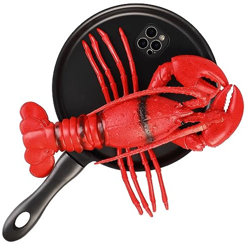 TRADAY Frying Pan Phone Case for iPhone 12 Pro - Funny Lobster Skillet Novelty Food Case