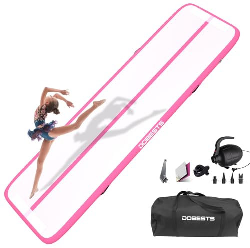 DOBESTS Airtrack Tumbling Matte, Gymnastikmatte mit Luftpumpe, Trainingsmatte mit Tragetasche, Turnmatte Zuhause, Outdoor, Yoga, Fitness, Sport 20cm Hoch 6m
