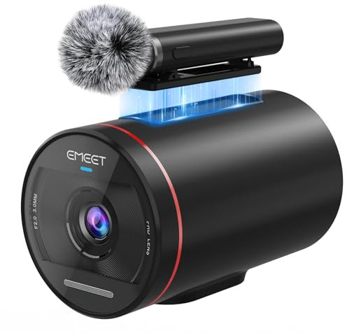 EMEET Streamcam One (Gen 2), cámara inalámbrica de transmisión en vivo, cámara web HD 1080P, micrófono desmontable y 2 micrófonos integrados de reducción de ruido, soporte multicámara, batería de