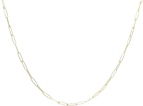 Elegant jewel box DUTY-FREE Solid gold Paperclip link Chain in 14k, Chunky Paperclip chain, Paper clip chain 12 x 3,5mm in solid gold, Handmade chain for women, Long Link chain necklace