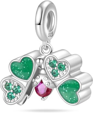 LONGLUCK 925 Sterling Silber Charms für Armbänder und Halsketten Kopfhörer Musik Perlen Gold Gerbera Charms Sparkle