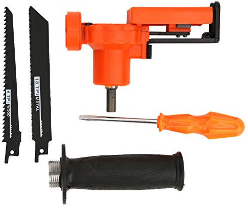 Reciprocating Saw Attachment Adapter Kit,Non Slip Handle,Adjustable Guide Plate Position,Wood,Metal,PVC,Steel Cutting with Electric Drill