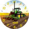 Print Equipment (11.20) Wanduhr Kinderuhr Glasuhr 29 cm grüner Traktor Schlepper Trecker - auch inkl. Name