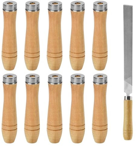 Feilenheft, Holz holzfeilengriff, 10 Stück Holzgriff Feile, 4mm Feilenheft mit Starken Metallkrage, Ersatzfeile Schneidewerkzeug, Hartholz, Feilengriff, Garage, Holzbearbeitung, Schreinerwerkzeug
