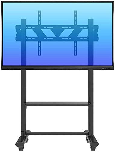 OLLREUWYHD Supporto TV con Carrello Girevole per TV con Contenitore, Carrello Mobile Nero Girevole per TV a Schermo Piatto OLED al Plasma/LCD/LED da 55-85, carico 125 kg