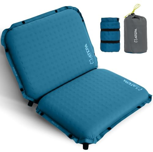 ATEPA Sitzkissen Outdoor Aufblasbar Sitzkissen Stuhl Ultraleicht Selbstaufblasende Stadion Sitzkissen Bank Wasserdicht Sitzunterlage Outdoor Kajak Sitzkissen Boden, Tragbares Sitzkissen,Fischerboot