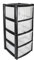 ORGANIZED® Large 4 Drawer Plastic Storage Tower Black - Multipurpose Storage For Home | Office | Garage | School | Children's Toys | Stationary
