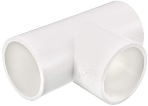 TOP-VIGOR 1Pcs 40mm Slip Tee PVC Pipe Fitting, T-Shaped 3 Way Coupling Connector Joints Adapter for Garden Water Pipe Connection, White