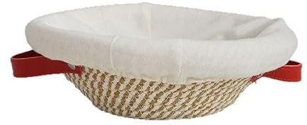 Cestino per preriscaldamento del pane, 22,9 cm, rotondo, in corda di cotone, per lievito e pane, ciotola per preriscaldare con fodera e coperchio, regalo per donne, mogli e mamme