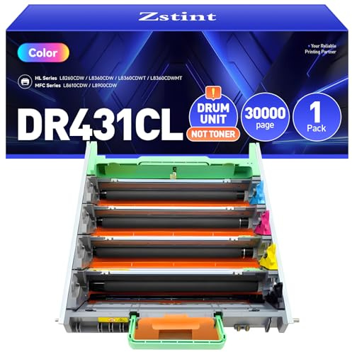 DR431CL Drum Unit High Yield Replacement for Brother DR-431CL Imaging Drum Compatible with HL-L8360CDW MFC-L8900CDW MFC-L8690CDW HL-L8260CDW MFC-L8610CDW MFC-L8905CDW MFC-L9570CDW HL-L8360CDWT Printer
