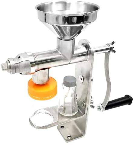 Edelstahl Manuelle Ölpresse - Handkurbel Kaltöl Extraktor für Erdnüsse, Sesam, Sonnenblume, Walnuss, Kokos, DIY Gesundes Öl zu Hause