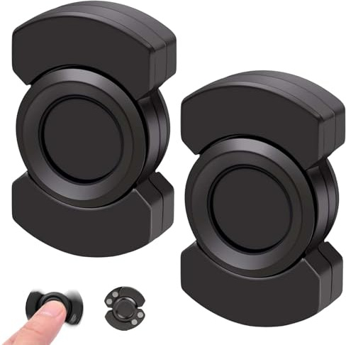 2 Fidget Spinner Adult Black 3-In-1 Fidget Slider Compact and Spinner Toy