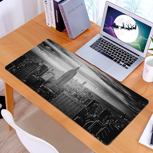 KDWJS Tappetino per mouse XXL Speed Gaming – 90x40 cm – XXL Mousepad – base antiscivolo – migliora la precisione e la velocità – Microfibra, Empire State Building New York