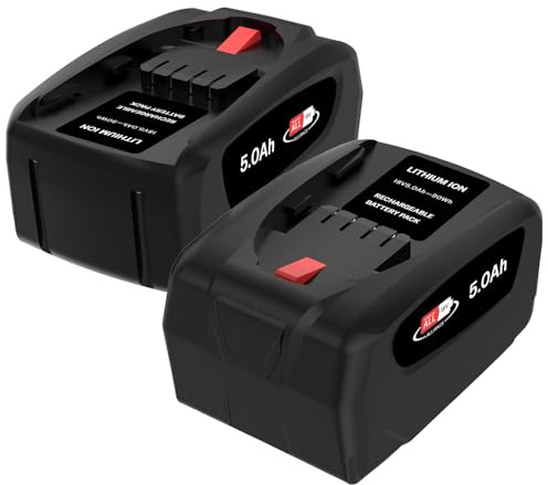 2 Pack 18V 5.0Ah Battery for Bosch Home and Garden 18 Volt Battery Replacement, Compatible with Bosch PBA PSB PSR Gardena/Gloria Cordless Power Tools Batteries 1600A011T8
