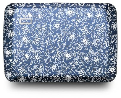 ÖGON -DESIGNS- Porte-Cartes en Aluminium avec Fermoir en métal, Protection RFID Contre la fraude et la démagnétisation, Portefeuille Compact, modèle Smart Case Oslo (Gravure Liberty)