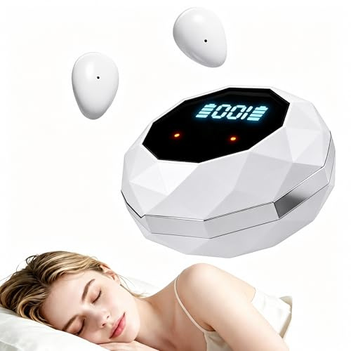 Yonblow Sleep Earbuds for Side Sleepers, Mini Invisible Wireless Bluetooth 5.4, Sleep Earbuds with LED Screen, Small Earbuds for Small Ears, Noise Canceling Discreet Earbuds for Sleeping, Work, White