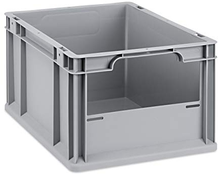 aidB Eurobox NextGen Insight Front offen, 400x300x220 mm, robuste Regalbox mit Entnahmeöffnung, stapelbare Kunststoffkiste, ideal für die Industrie, 1 St.
