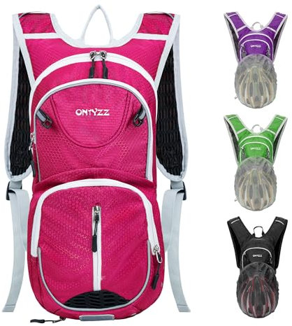 ONTYZZ Fahrradrucksack 12L Unisex Nylon Wasserabweisend Fahrrad Schulter Rucksack Reiserucksack Sportrucksack Tagesrucksack Trekkingrucksack Rot