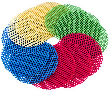 Super Z Outlet 12 Pack Multi-Purpose Manual Jar Gripper Pad Rounds, Bottle Openers, Blue/Green/Red/Yellow