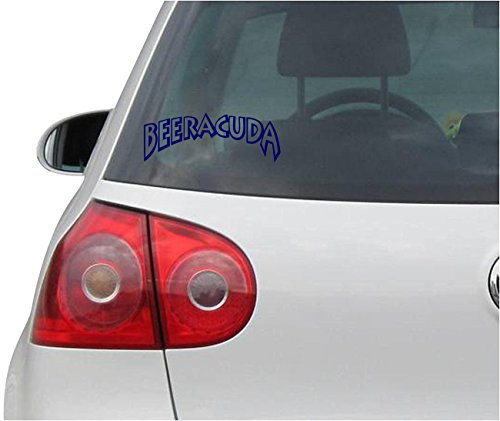 INDIGOS UG Auto Aufkleber BEERACUDA blau - 190mmx71mm - Autoaufkleber - Tuning - Sticker - Heckscheibe - Fahrrad - Motorrad - UV beständig