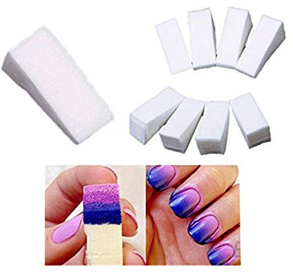 8 Farbverlauf Nägel weichen Schwämmen Stempel: Schatten Transfer Vorlage Polish Nail Art Stamping Schaber für Farbe verblasst Maniküre