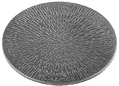 Kerzenteller Silber Aluplatte mit Struktur, D 10cm