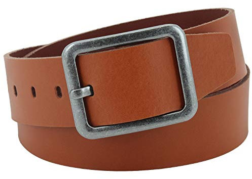 Vascavi ® Ledergürtel aus Rindleder, 4,5 cm breit und ca. 0,3 cm stark, echt Leder Gürtel, Made in Germany, kürzbar, für Damen und Herren #4,5-0002 (85 cm Gesamtlänge 100 cm, Cognac)