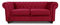 Sofa Chesterfield Asti 2-Sitzer, Couchgarnitur 2-er, Sofagarnitur, Couch mit Holzfüße, Polstersofa - Glamour Design, Velours (Rot (Velvet 59))