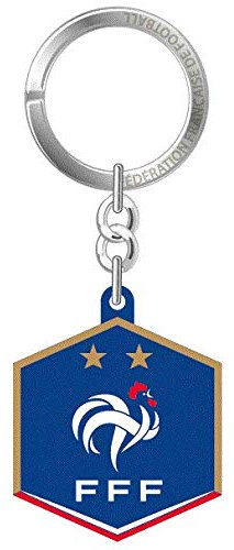 Fédération Francaise de Football Porte-clés Logo en PVC de la FFF Unisex-Adult, Bleu, 8cm