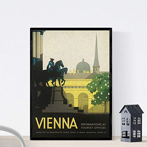 Nacnic Vintage Poster Weinleseplakat von Frankreich und Italien. Reisen nach Wien. A3 Größe
