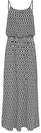 Only Femme Onlwinner Sl Maxidress Noos Wvn Robe, Noir/Motif Cercles Graphiques., 42 EU