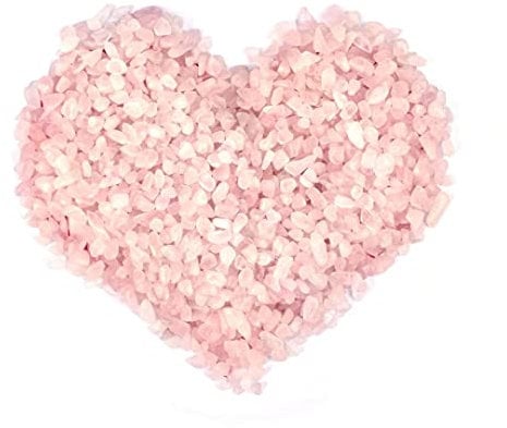 ideayard 0.95 Ib-1 Ib Rose Quartz Tumbled Chips Stone - Natural Crushed Irregular Crystal Shaped Stones for Home Garden Decorative