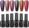 senvenski Grape Jelly Gel Nail Polish Kit - Translucent Colours with Milky Sheer Finish Clear Purple Grape Pink Brown Gray Black | Vegan UV/LED Nail Art Kit Gift for Women Manicure Salon DIY(BT6-003)