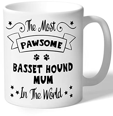 Dog Lovers Collection Basset Hound Mum Mug - Pawsome - Basset Hound Gifts (Black Print)