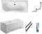 ECOLAM Baignoire rectangle Long Polimat 170x80 cm | tablier en acrylique | pieds siphon + silicone | set complet
